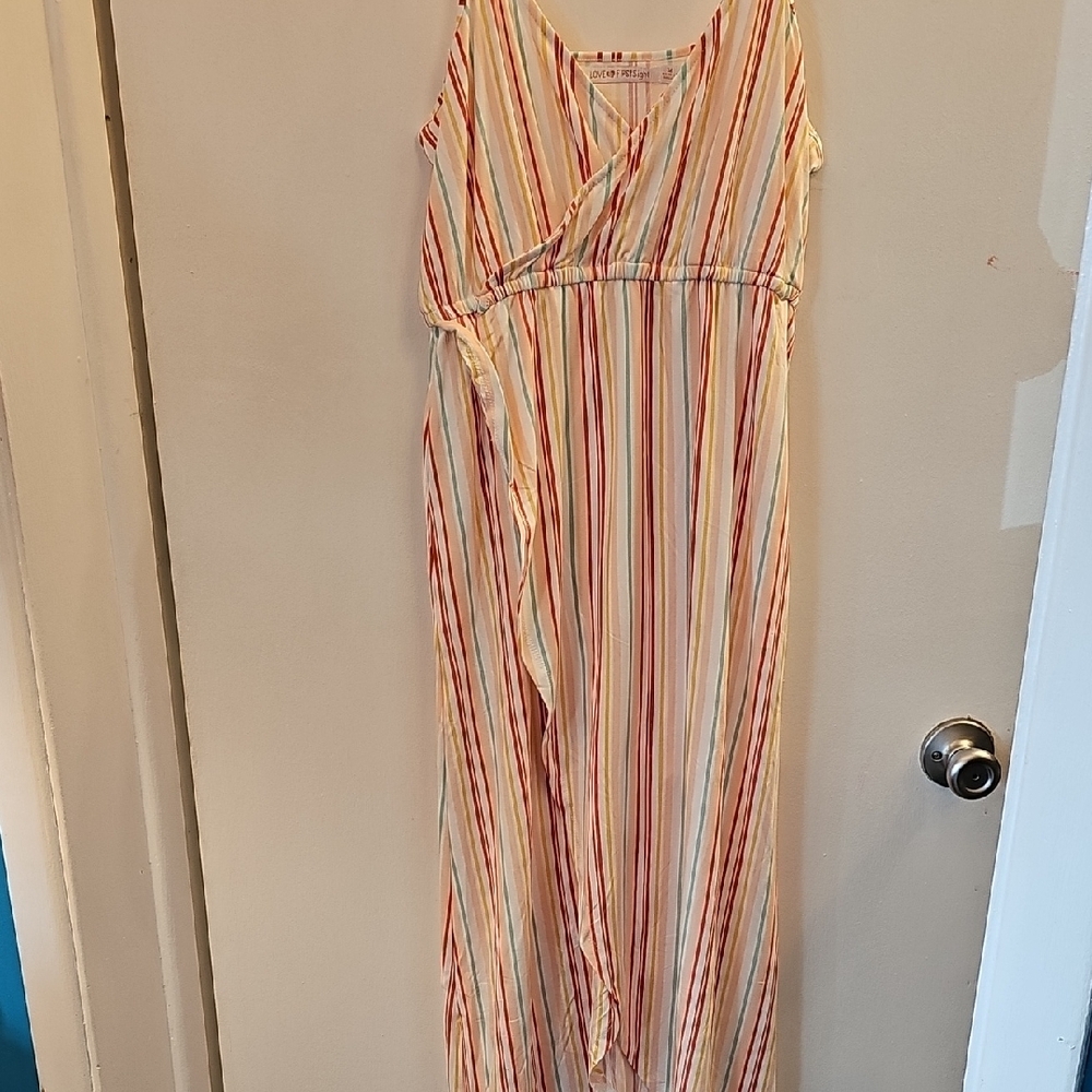High Low Dress - Multicolor Stripes